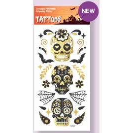 TATOUAGES EPHEMERES HALLOWEEN CRANES MEXICAINS