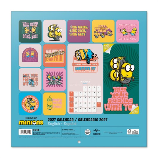 CALENDAR 2027 30X30 MINIONS US