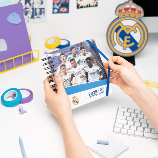 AGENDA SCOLAIRE 2026/2027 JOURNALIER M 11 MOIS REAL MADRID