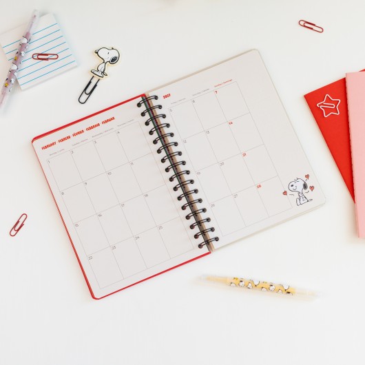 AGENDA SCOLAIRE 2026/2027 SEMAINIER A5 12 MOIS SNOOPY