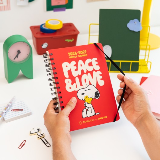 AGENDA SCOLAIRE 2026/2027 SEMAINIER A5 12 MOIS SNOOPY