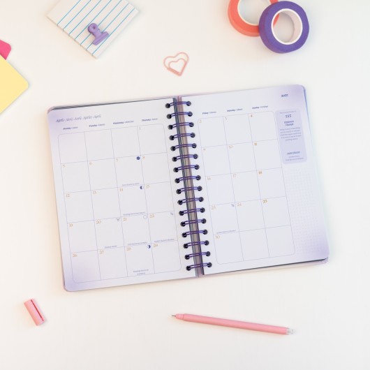 AGENDA SCOLAIRE 2026/2027 SEMAINIER A5 12 MOIS ASTRAL