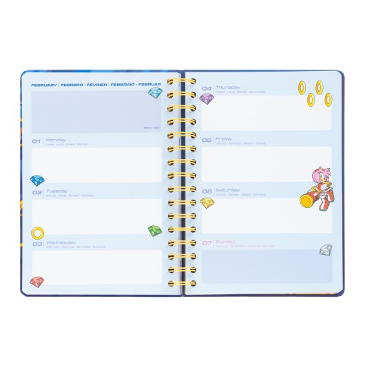 AGENDA SCOLAIRE 2026/2027 SEMAINIER A5 12 MOIS SONIC