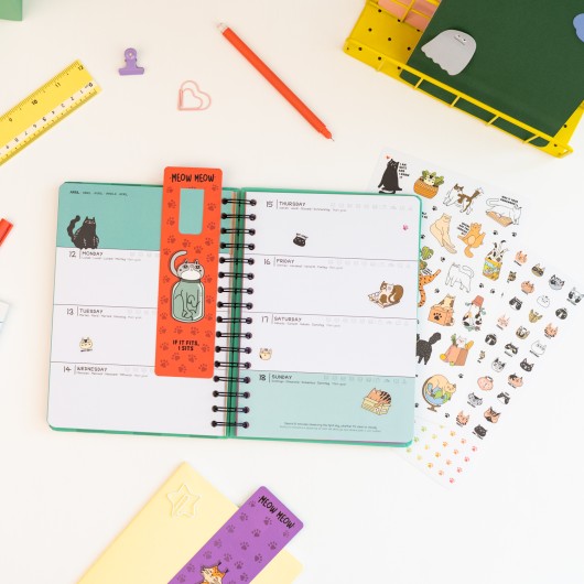 AGENDA SCOLAIRE 2026/2027 SEMAINIER A5 12 MOIS MEOW MEOW