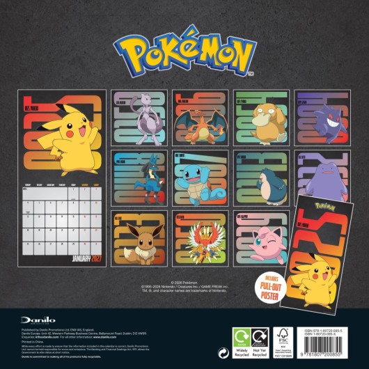 CALENDRIER 2027 30X30 POKEMON