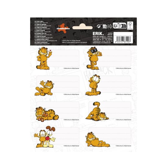 ETIQUETTES ADHESIVES GARFIELD