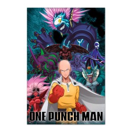 POSTER ONE PUNCH MAN SAITAMA VS VILLAIN