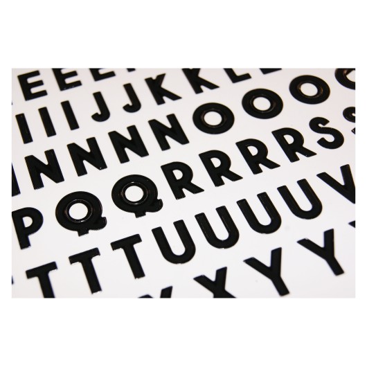 STICKERS CLASSY LETTRES ET NUMÉROS NOIR