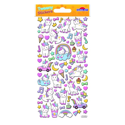 STICKERS TWEENY FOAMY LICORNES PAILLETTES