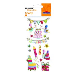 STICKERS SCENY SCRAP & DÉCO HAPPY BIRTHDAY RELIEF