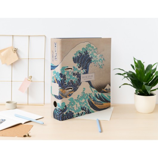 CLASSEUR A LEVIER HOKUSAI LA GRANDE VAGUE DE KANAGAWA