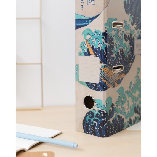 CLASSEUR A LEVIER HOKUSAI LA GRANDE VAGUE DE KANAGAWA