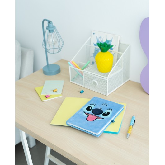 CARNET PREMIUM A5 EN PELUCHE AVEC STYLO PROJECTEUR DISNEY STITCH TROPICAL