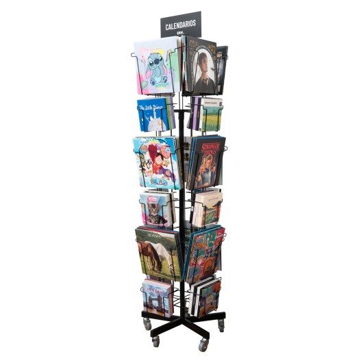 PRÉSENTOIR ROTATIF 4 FACES CALENDRIERS 12+12 - 30X30 + DELUXE (SANS MARCHANDISE)