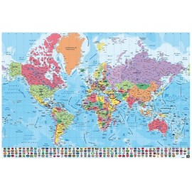 POSTER MAPA MUNDO PT FISICO POLITICO