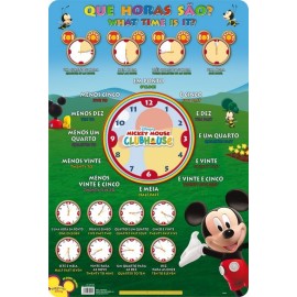 LAMINA DIDACTICA PORTUGUES QUE HORAS SAO? MICKEY CLUB HOUSE
