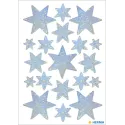 PEGATINAS DECOR ESTRELLAS PLATEADAS HOLOGRAFICAS