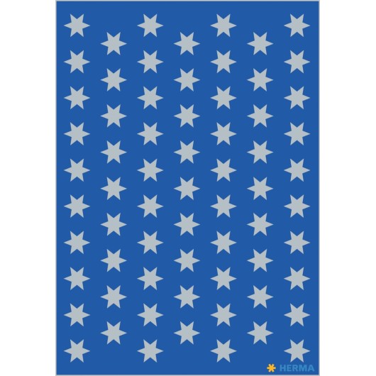 PEGATINAS DECOR ESTRELLAS AZUL Y PLATEADO 8 mm