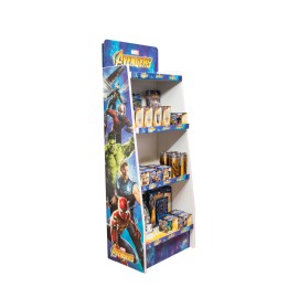 EXPOSITOR 1/4 PALET CARTON 4 BALDAS MARVEL LOS VENGADORES