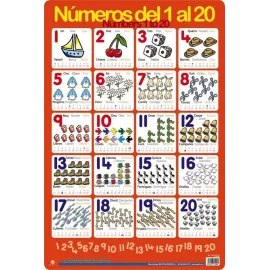 LAMINA EDUCATIVA CATALAN NUMEROS DEL 1 AL 20