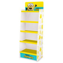EXPOSITOR 1/4 PALET CARTON 5 BALDAS MINIONS