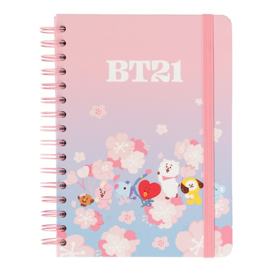 CUADERNO TAPA FORRADA A5 BT21 CHERRY BLOSSOM