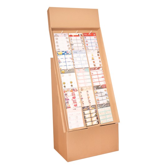 EXPOSITOR CARTON ETIQUETAS 15 GANCHOS KRAFT