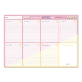 BLOC PLANIFICADOR SEMANAL A4 CAROUGE BLUE & PINK ITA