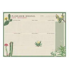 BLOC PLANIFICADOR SEMANAL A3 BOTANICAL CACTI PORTUGUES KOKONOTE