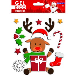 ADESIVI GEL DECO NATALE RENNA NATALIZIA 2