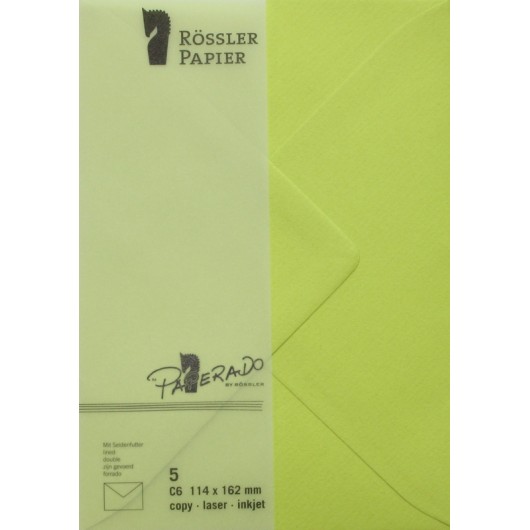 SOBRE C6 MINISTRO PAPERADO 5 UNIDADES VERDE LIMA