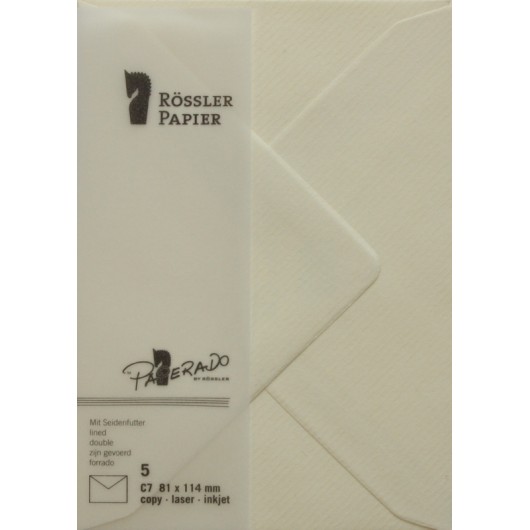SOBRE C7 PAPERADO 5 UNIDADES CREMA