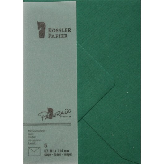 SOBRE C7 PAPERADO 5 UNIDADES VERDE ACEBO