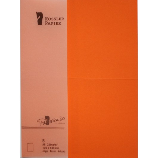 TARJETA A6 PAPERADO 5 UNIDADES NARANJA