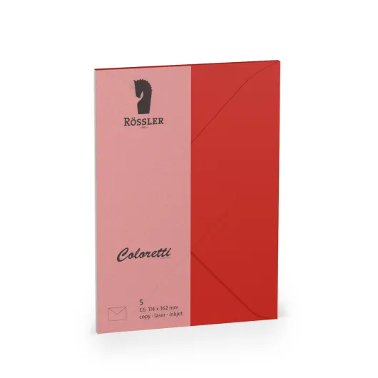 SOBRE C6 MINISTRO COLORETTI 5 UNIDADES ROJO