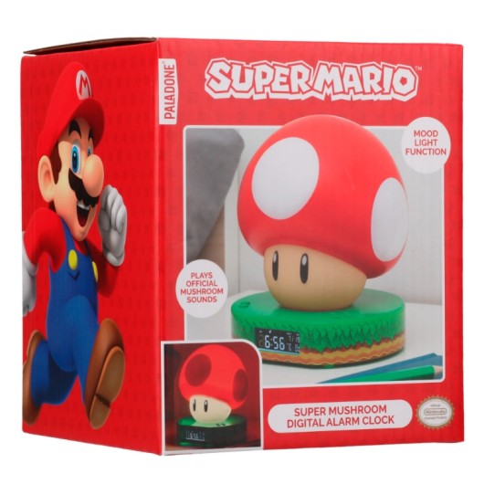 RELOJ DESPERTADOR NINTENDO SUPER MARIO SUPER MUSHROOM