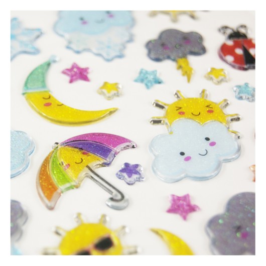 PEGATINAS CLASSY 3D CLIMA GLITTER
