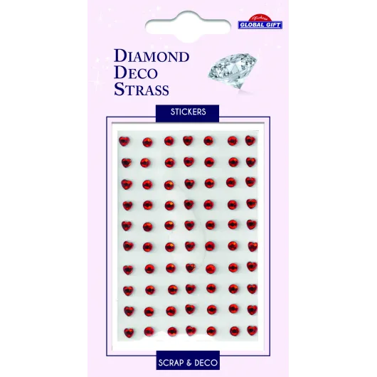 PEGATINAS DIAMOND DECO STRASS ROJO Y CORAZONES