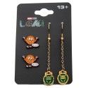 SET PENDIENTES MARVEL LOKI CORONA Y MISS MINUTES