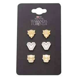 SET PENDIENTES MARVEL BLACK PANTHER WAKANDA FOREVER SIMBOLOS