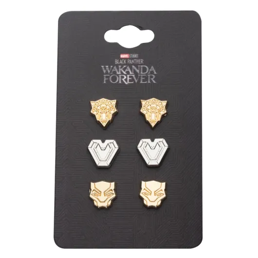 SET PENDIENTES MARVEL BLACK PANTHER WAKANDA FOREVER SIMBOLOS