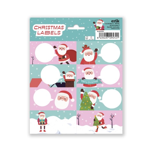 ETIQUETAS ADHESIVAS NAVIDAD PAPA NOEL 3