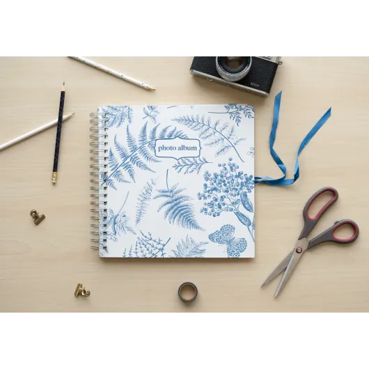 SCRAPBOOK ALBUM FOTO 26X26 CM 40 PAGINAS BLUE NATURE