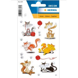 PEGATINAS DECOR FUNNY CATS GLITTERY