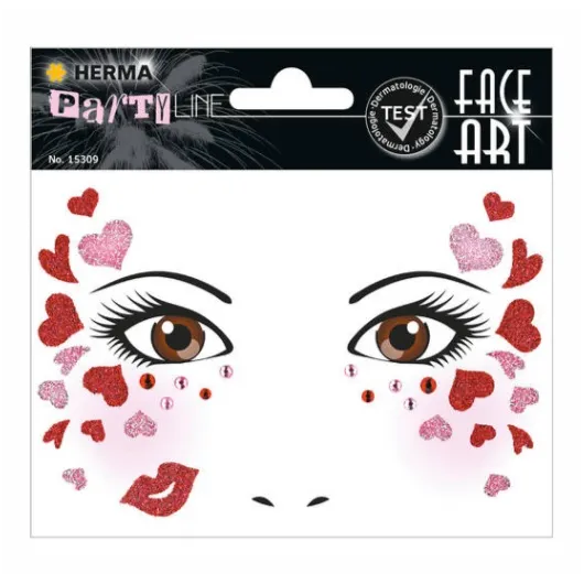 PEGATINAS FACE ART LOVE GLITTERY FOIL