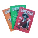 PACK 3 CUADERNOS A5 ONE PIECE NETFLIX - MONKEY D. LUFFY, RORONOA ZORO Y NAMI
