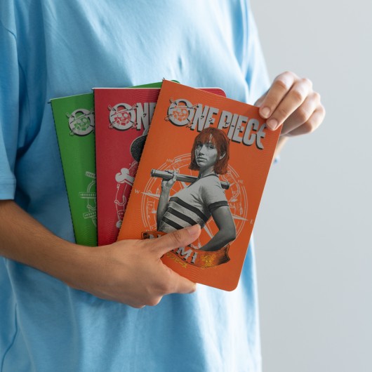 PACK 3 CUADERNOS A5 ONE PIECE NETFLIX - MONKEY D. LUFFY, RORONOA ZORO Y NAMI