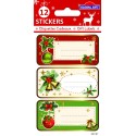 ETICHETTE NATALE DECORAZIONE ROSSO E VERDE