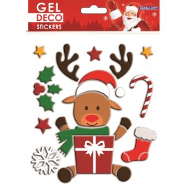 ADESIVI GEL DECO NATALE RENNA NATALIZIA