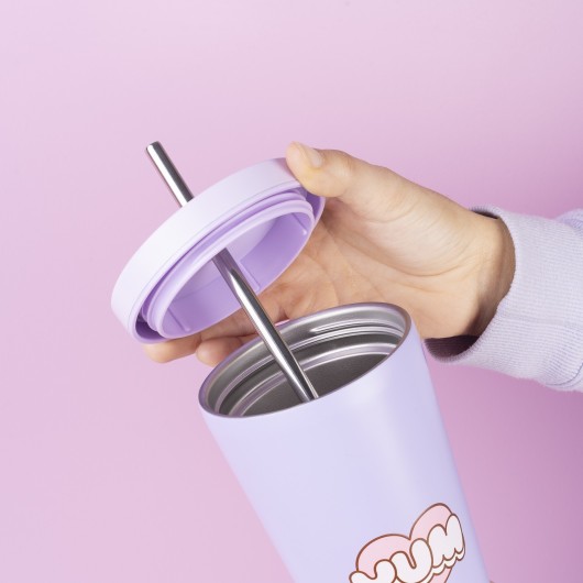 BICCHIERE IN ACCIAIO CON CANNUCCIA PUSHEEN MOMENTS